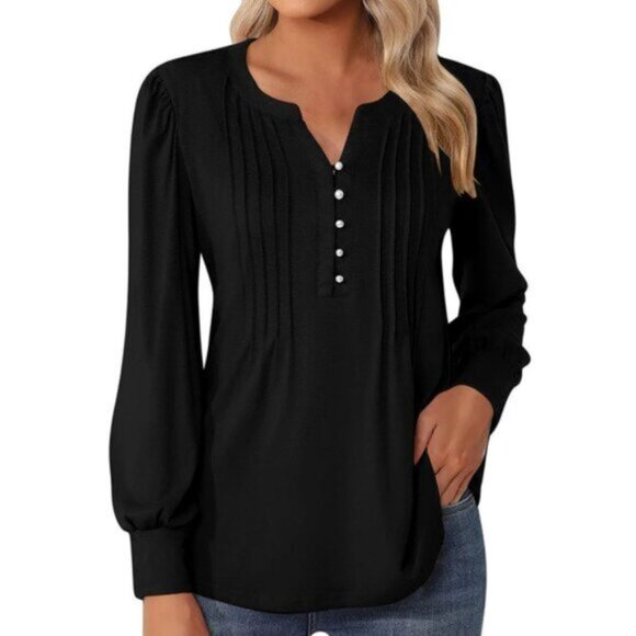 New style pleated elegant loose-fitting ladies top T-shirt - Picture 1 of 3